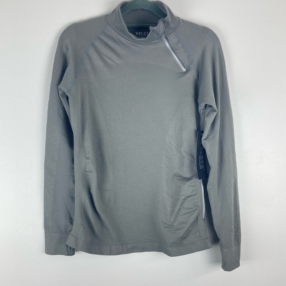 Yelete active wear top jacket charcoal grey M/L